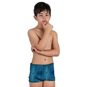 Sunga Infantil Boxer Estampada Proteção UV Sem Transparência