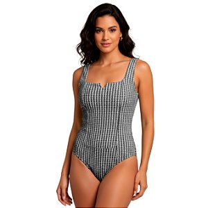 Maiô Body Feminino Chapa Barriga Grosso Asa Delta Textura Malte Elegante Forrado