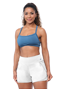 Short Fitnes Feminino Cós Alto Poliamida Treino Academia Dry Bermudinha Avulsa