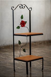 Prateleira de Ferro Dois Andares com Flor