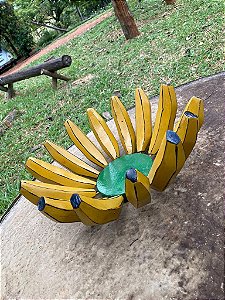 Fruteira de Banana em Madeira Rústica