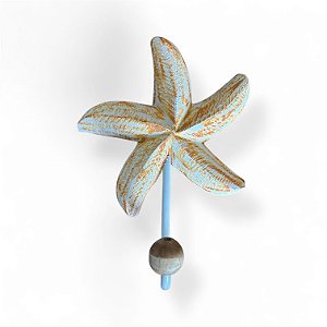 Cabide Gancho De Parede Em Madeira Artesanal Decorativo Mar