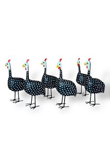 Kit 6 Galinhas Dangola Artesanais Em Madeira - Decorativas