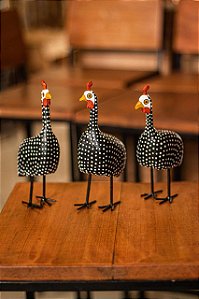 Kit Trio Galinha Dangola De Madeira Para Decoração Artesanal