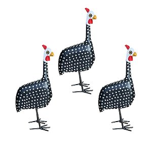 Kit Trio Galinha Dangola De Madeira Para Decoração Artesanal
