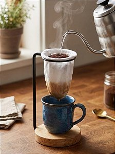 Suporte Mini Coador Individual Café Filtro Passador Pano