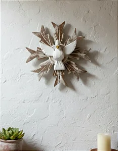 Divino Espírito Santo Raio Resplendor Em Madeira Pequeno