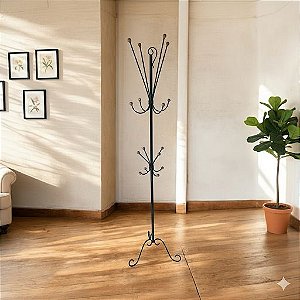 Mancebo Arara Cabideiro Chão Reforçado Casaco Ferro Ganchos