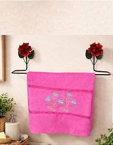 Porta Toalha De Banho Grande Artesanal Arte Minas Em Ferro Luxo Vermelho Vermelho