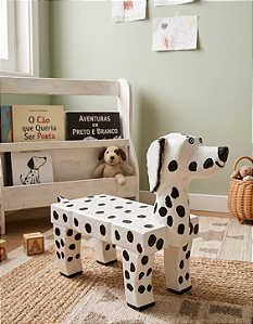 Banquinho Decorativo de Dalmata Resistente Artesanal Mesinha Infantil