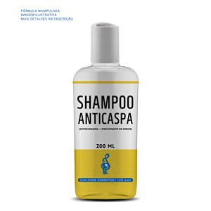 Shampoo Anticaspa 200mL - (Cetoconazol + Piritionato de zinco)