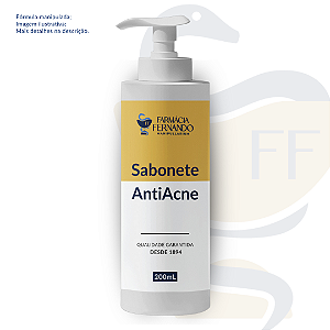 Sabonete Liquido Antiacne 200mL - (Ácido salicílico; Aloe vera; Enxofre orgânico)