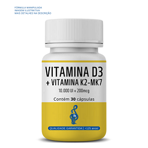 Vitamina D3 10.000ui + Vitamina K2 MK7 200mcg 30 doses