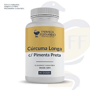 Cúrcuma Longa 500mg + Pimenta Preta 5mg 30 doses