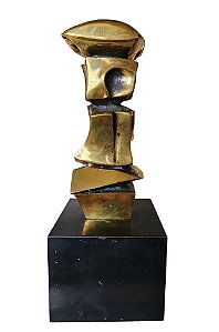 Domenico Calabrone # Escultura em Bronze , 19x6,5x6,5cm (fora a base)