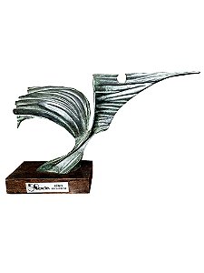 Élvio Becheroni - Fênix - Escultura em bronze 19x36x4cm (fora a base)
