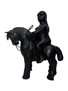 Fernando Botero - Mulher no cavalo - Escultura em bronze - 25x15x17cm