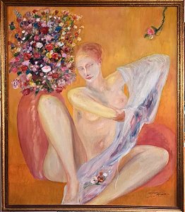 Guilherme de Faria - Antes do Banho (Alma Welt) - óleo sobre tela 1991, 140x120cm