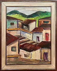 Aldo Bonadei - Óleo Sobre Tela, Assinado 50x40cm (medidas internas) Jv9