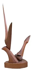 Richard Hideaki Kajiwara, Escultura Em Madeira 49x34x13cm B8