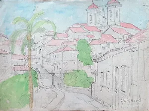 Guignard , A. Da Veiga Desenho Sobre Papel, 30x23cm B8 R1