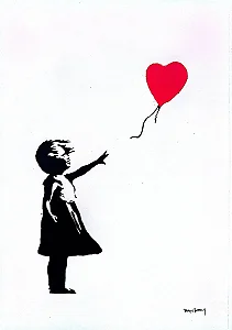 Banksy, Gravura, Garota, 48x33cm B8