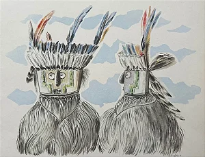 Noemia, Cabeças De Carajá, Gravura 50x35cm Medidas Totais B8