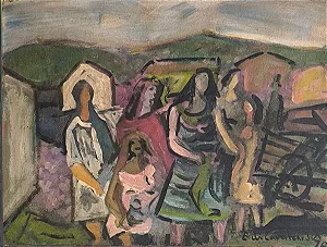 E. Di Cavalcanti 70, Óleo Sobre Tela, Medindo 40cm X 30cm B8