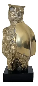 Mário Agostinelli - Coruja, Escultura Em Bronze 20x11cm b8