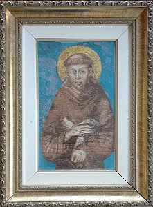 São Francisco, Sem Assinatura Tecida Em Tear 18x30cm Medidas Internas