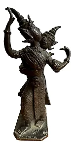 Escultura Indiana Em Bronze Maciço, 11x6x6cm Jv9