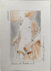 Anasor Ed Searom, Aquarela Sobre Cartão, 14,5x21cm B8