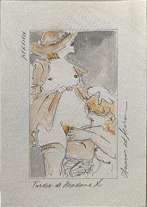 Anasor Ed Searom, Aquarela Sobre Cartão, Medida 14,5x21cm B8