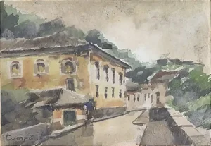 Campão, Aquarela Sobre Cartão, 22x15,5cm Medida Interna B8