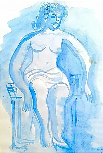 E. Di Cavalcanti, Aquarela Sobre Papel, Medindo 22x 32cm G7