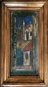 Guignard,déc. De 40, Óleo Madeira, 41x 18 Cm ! B8