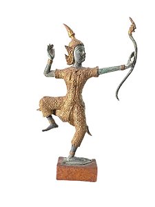 Rama . Príncipe tailandês em bronze . 15x05x27xm !