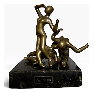 Cris Koelle, Escultura Em Bronze, 12x11cm Jvs7