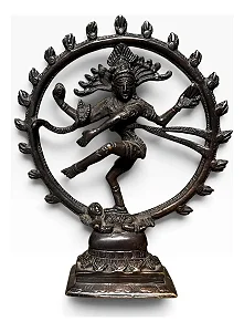 Shiva, Roda De Fogo, Escultura Em Bronze, 22x18cm Jvs7