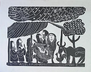 Amaro Francisco, A Lapinha, Xilogravura, 50x40cm, B8 W3