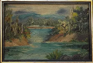 Quadro Antigo Assinado 10 X 15 Cm ! Jv9