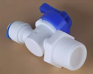 Registro Engate Rápido  Rosca 1/2 X 1/4 Mangueira Branca