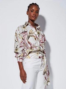 Camisa Le Lis Blanc Branca e Rosa Estampada