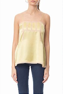 Blusa Alça Animale Amarela Seda
