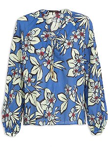 Blusa Animale Azul e Amarela Estampada