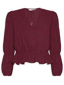 Blusa Shop2gether Vinho Linho