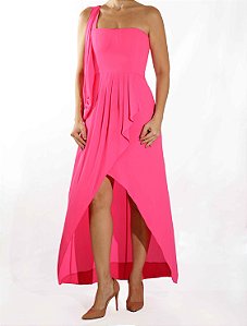 Vestido Longo BCBG Maxazria Rosa Seda