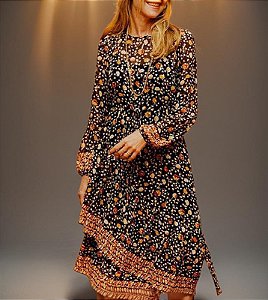 Vestido Ateen Estampado Seda