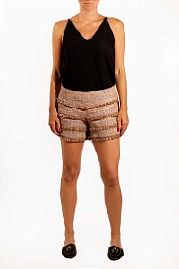 Short Mixed Marrom Linhas em Vários Tons