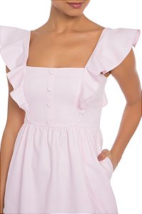 Vestido Iorane/Next Level Rosa Bebê Alça Babado